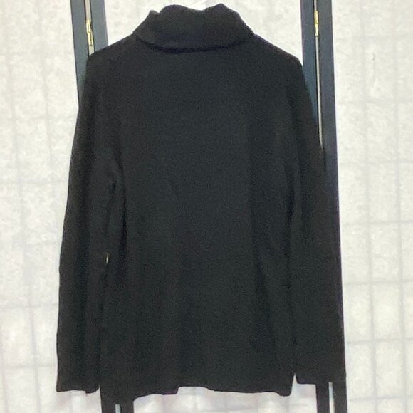 Calvin Klein Turtleneck Fuzzy Soft Knit Pull Over Sweater Black L Long Sleeve - Picture 2 of 13